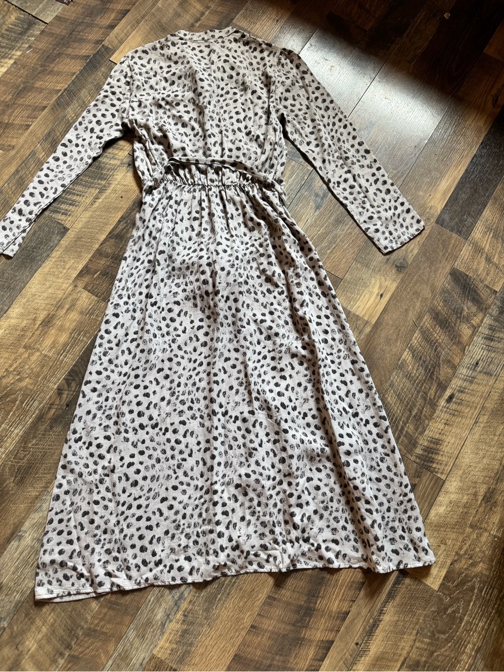 Cloth & Stone Taupe and Black Leopard Print Button-Front Dress